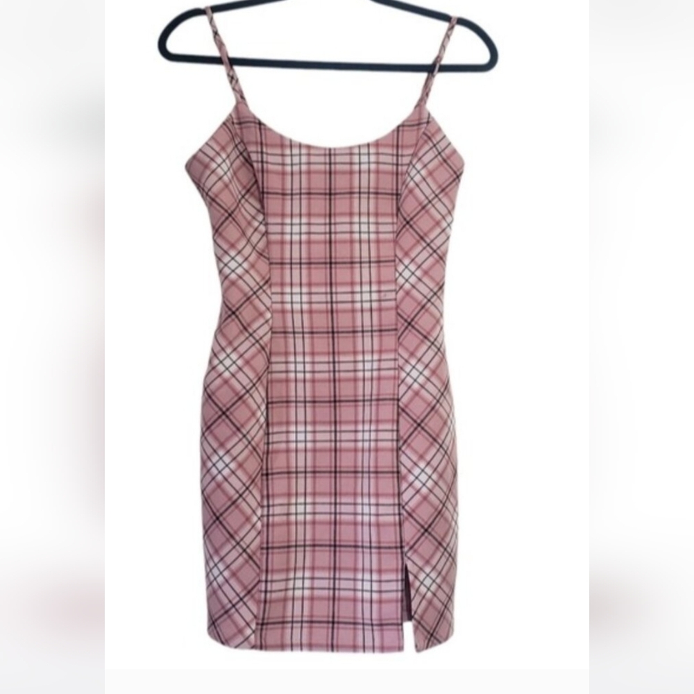 Forever 21 Pink Checkered Midi Dress